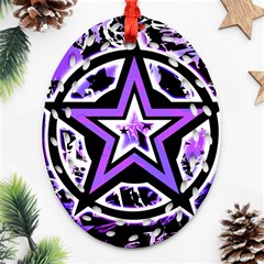 Purple Star Oval Filigree Ornament (Two Sides) from ArtsNow.com Front