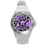 Purple Star Round Plastic Sport Watch (L)