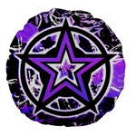 Purple Star Large 18  Premium Round Cushion 