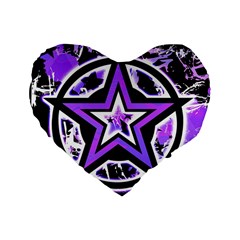 Purple Star Standard 16  Premium Heart Shape Cushion  from ArtsNow.com Front