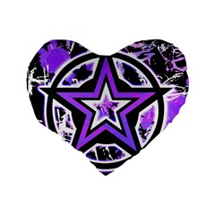 Purple Star Standard 16  Premium Heart Shape Cushion  from ArtsNow.com Back