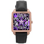 Purple Star Rose Gold Leather Watch 