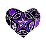 Purple Star Standard 16  Premium Flano Heart Shape Cushion 