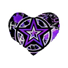 Purple Star Standard 16  Premium Flano Heart Shape Cushion  from ArtsNow.com Back