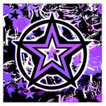 Purple Star Large Satin Scarf (Square)
