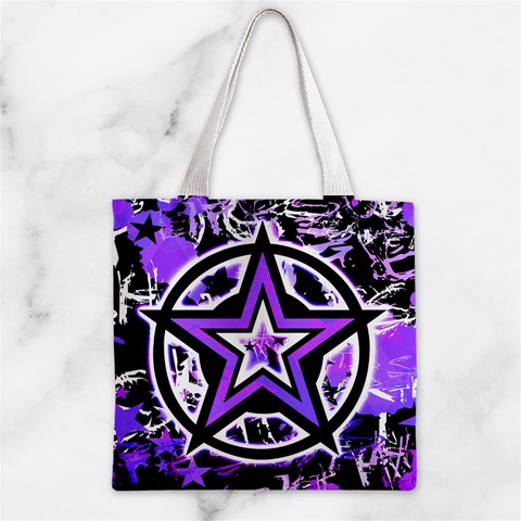 Purple Star Zipper Grocery Tote Bag from ArtsNow.com Front