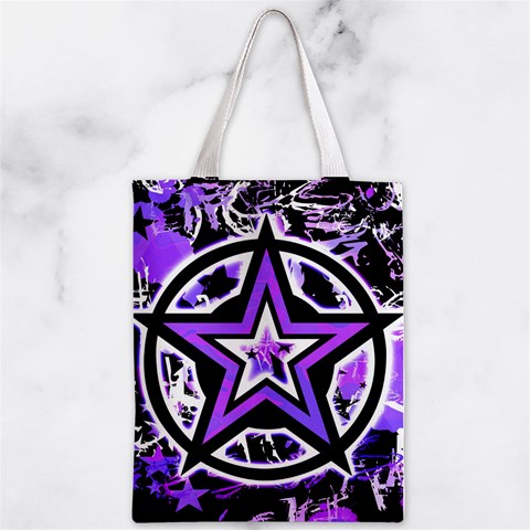 Purple Star Zipper Classic Tote Bag from ArtsNow.com Front