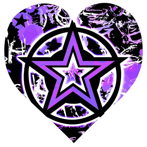 Purple Star Wooden Puzzle Heart from ArtsNow.com Front