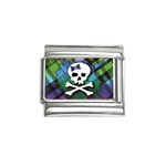 Rainbow Plaid Skull Italian Charm (9mm)