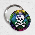 Rainbow Plaid Skull 2.25  Handbag Mirror