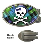 Rainbow Plaid Skull Money Clip (Oval)