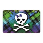 Rainbow Plaid Skull Magnet (Rectangular)