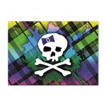 Rainbow Plaid Skull Sticker A4 (10 pack)