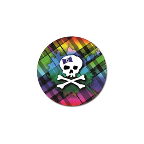 Rainbow Plaid Skull Golf Ball Marker (10 pack) from ArtsNow.com Front