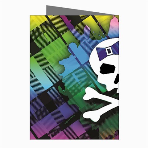 Rainbow Plaid Skull Greeting Cards (Pkg of 8) from ArtsNow.com Right