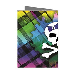 Rainbow Plaid Skull Mini Greeting Card from ArtsNow.com Right