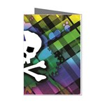 Rainbow Plaid Skull Mini Greeting Cards (Pkg of 8)