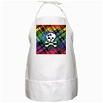 Rainbow Plaid Skull BBQ Apron