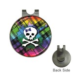 Rainbow Plaid Skull Golf Ball Marker Hat Clip