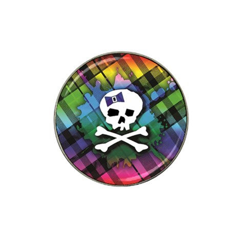 Rainbow Plaid Skull Hat Clip Ball Marker (4 pack) from ArtsNow.com Front