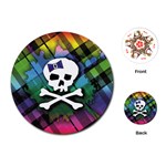 Rainbow Plaid Skull Playing Cards Single Design (Round)