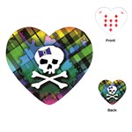 Rainbow Plaid Skull Playing Cards Single Design (Heart)