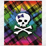 Rainbow Plaid Skull Canvas 8  x 10 