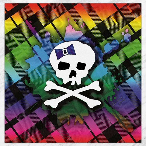 Rainbow Plaid Skull Canvas 12  x 12  from ArtsNow.com 11.4 x11.56  Canvas - 1