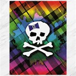 Rainbow Plaid Skull Canvas 12  x 16 