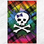 Rainbow Plaid Skull Canvas 12  x 18 