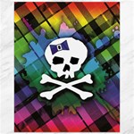 Rainbow Plaid Skull Canvas 16  x 20 