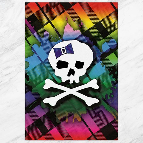Rainbow Plaid Skull Canvas 24  x 36  from ArtsNow.com 23.35 x34.74  Canvas - 1