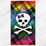 Rainbow Plaid Skull Canvas 40  x 72 