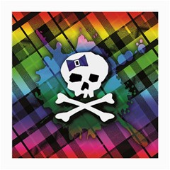 Rainbow Plaid Skull Medium Glasses Cloth (2 Sides) from ArtsNow.com Back