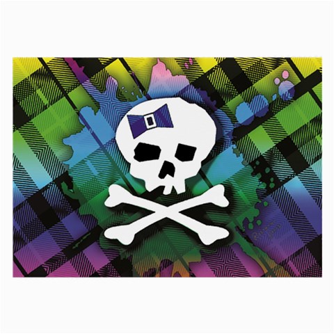 Rainbow Plaid Skull Large Glasses Cloth from ArtsNow.com Front