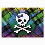 Rainbow Plaid Skull Large Glasses Cloth (2 Sides)