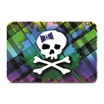 Rainbow Plaid Skull Plate Mat