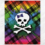 Rainbow Plaid Skull Canvas 11  x 14 