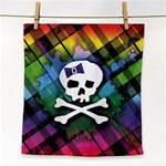 Rainbow Plaid Skull Face Towel