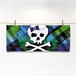 Rainbow Plaid Skull Hand Towel