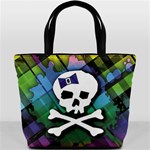 Rainbow Plaid Skull Bucket Bag