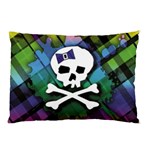 Rainbow Plaid Skull Pillow Case