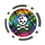 Rainbow Plaid Skull Poker Chip Card Guard (10 pack)