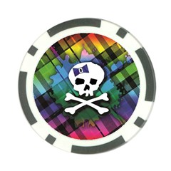 Rainbow Plaid Skull Poker Chip Card Guard (10 pack) from ArtsNow.com Back