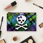 Rainbow Plaid Skull Cosmetic Bag (Medium)