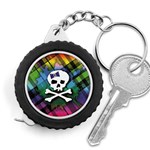 Rainbow Plaid Skull Measuring Tape