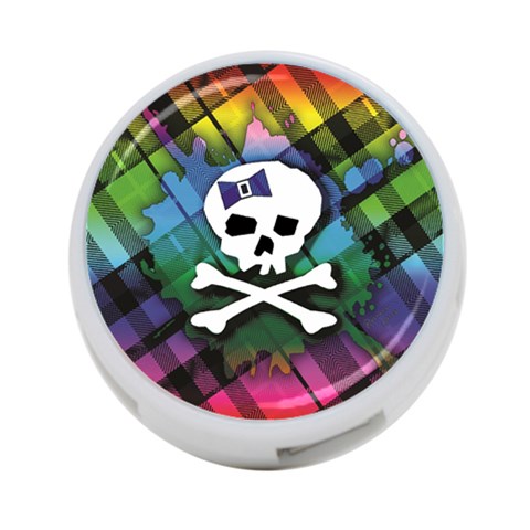 Rainbow Plaid Skull 4 Front