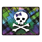 Rainbow Plaid Skull Fleece Blanket (Small)