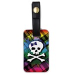 Rainbow Plaid Skull Luggage Tag (one side)