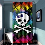 Rainbow Plaid Skull Shower Curtain 36  x 72  (Stall)